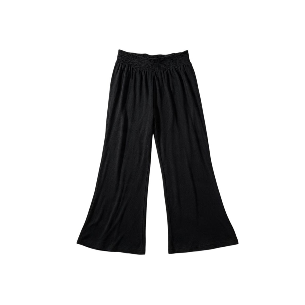Old Navy Wide Leg Pants Womens Large Black Excellent Smocked Gauze Palazzo Boho
